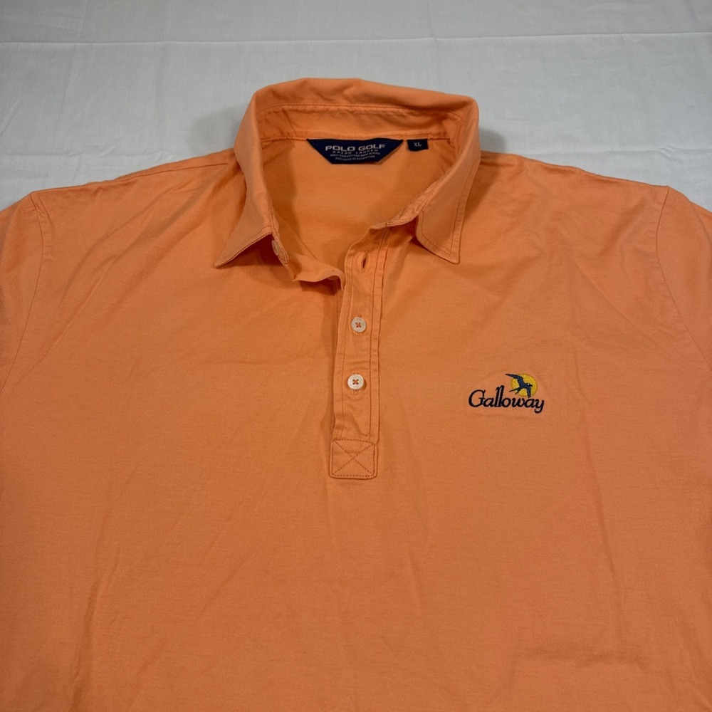 SHIRT GOLF POLO Ralph Lauren Men XL PEACH 100% Pima Cotton GALLOWAY LOGO